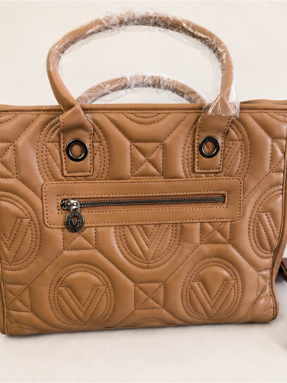 Valentino by Mario Valentino Orlando Quilted Satchel with Matching Wristlet NWT - Picture 2 of 5